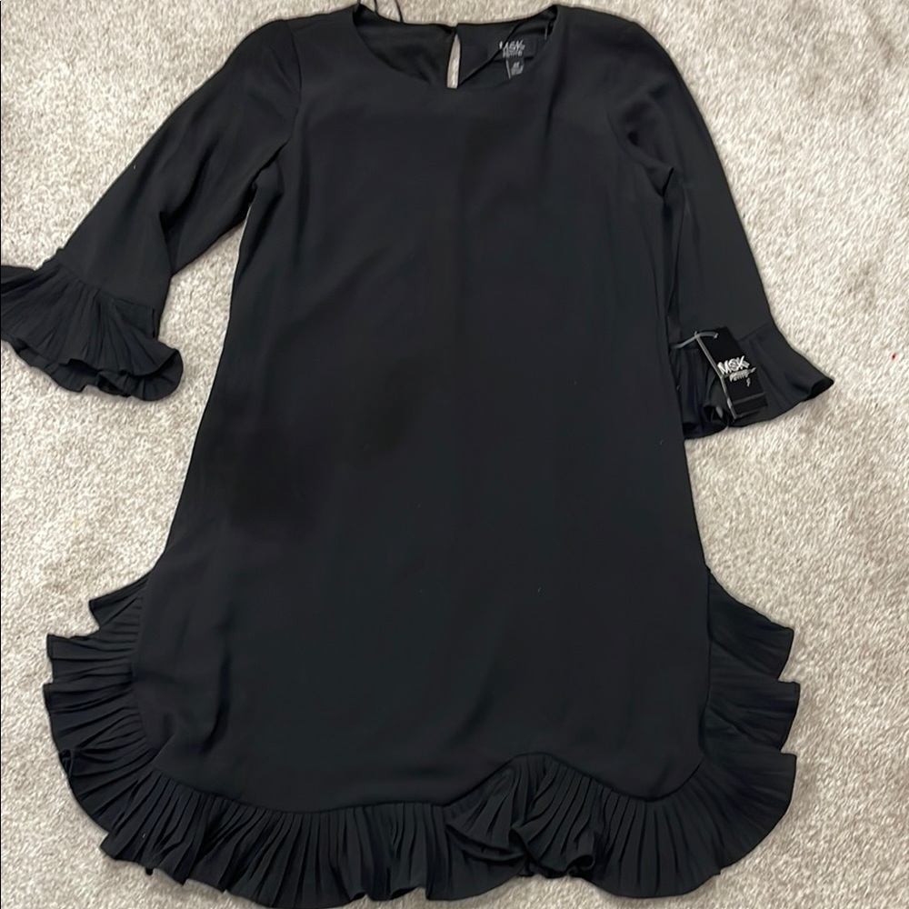 Black Ruffle Hem Dress
